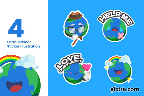 Save Our Earth Sticker Illustration Set