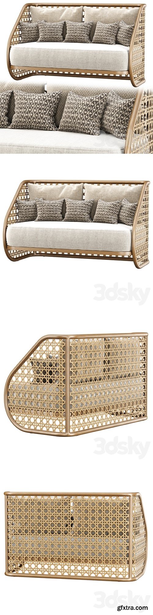 Carry rattan loveseat SA11 / Double rattan sofa