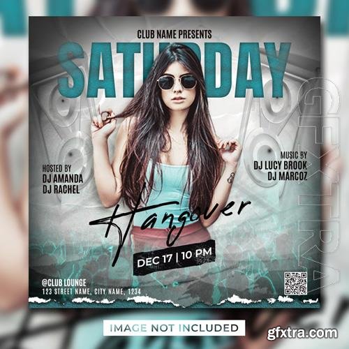 PSD dj club party flyer social media post template banner vol 5