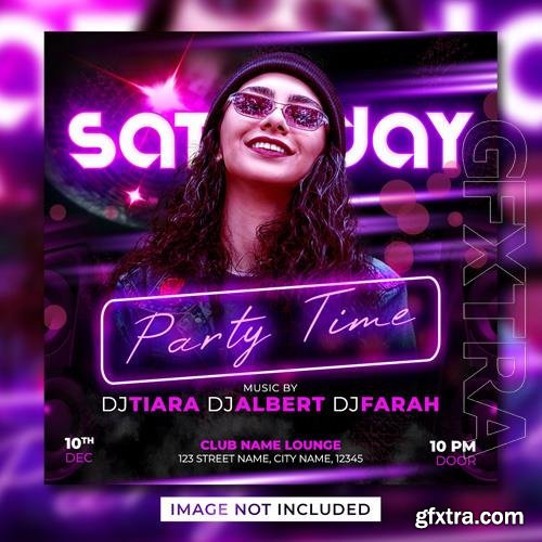 PSD dj club party flyer social media post template banner vol 10