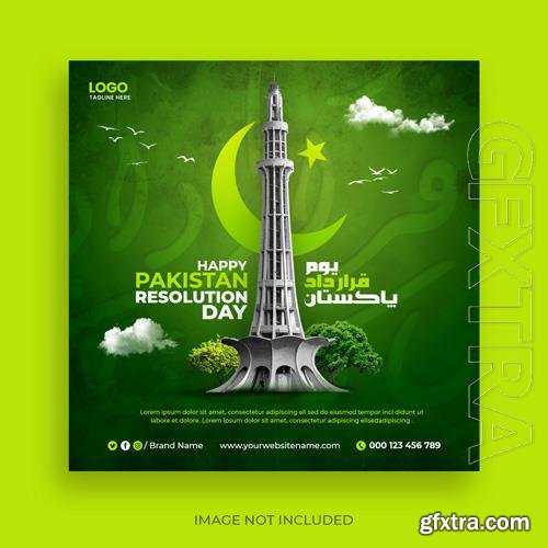 PSD 23rd march pakistan resolution day social media banner template