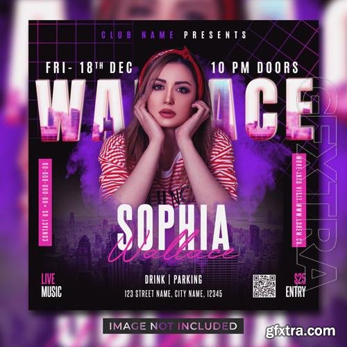 PSD dj club party flyer social media post template banner vol 11