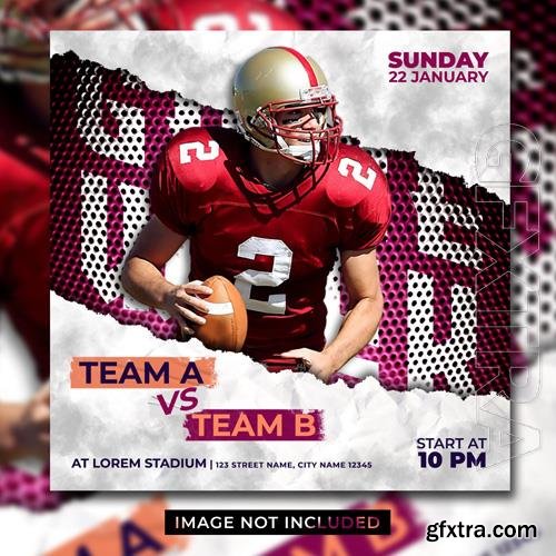 PSD american football schedule club square social media banner or flyer