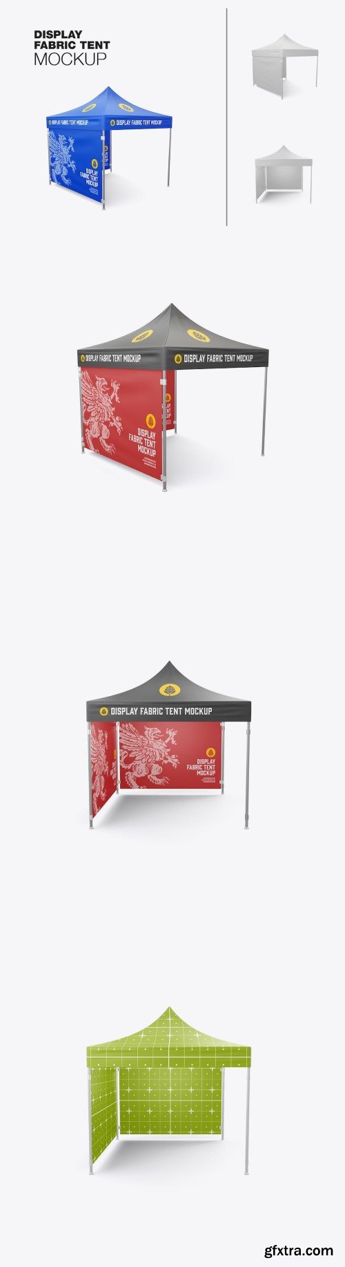 Set Advertising Fabric Display Tent Mockup