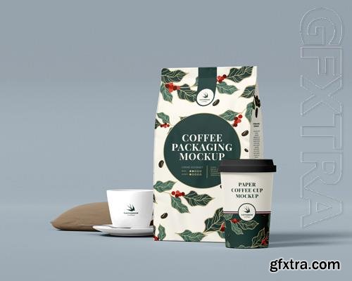 PSD coffee branding packaging mockup vol 9