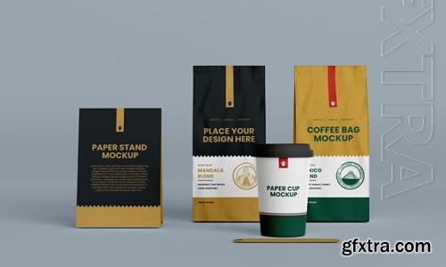 PSD coffee branding packaging mockup vol 8