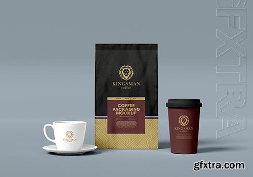 PSD coffee branding packaging mockup