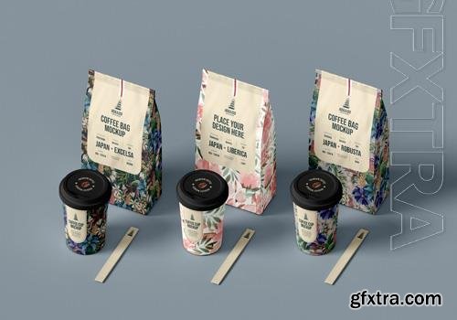 PSD coffee branding packaging mockup vol 12