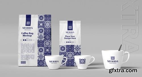 PSD coffee branding packaging mockup vol 6