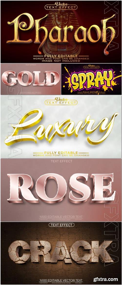 Vector 3d text editable, text effect font vol 41