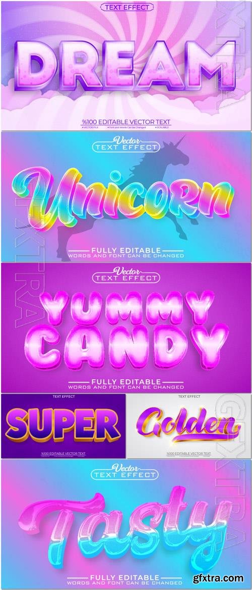 Vector 3d text editable, text effect font vol 42