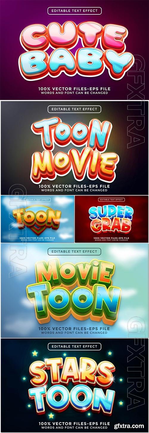 Vector 3d text editable, text effect font vol 36