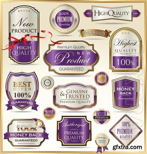 Vector luxury golden labels vol 4