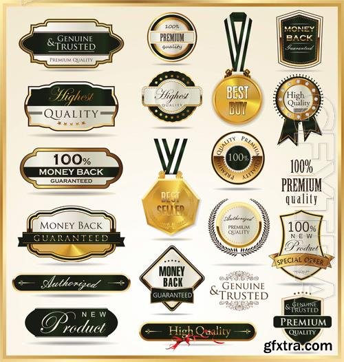 Vector luxury golden labels vol 6