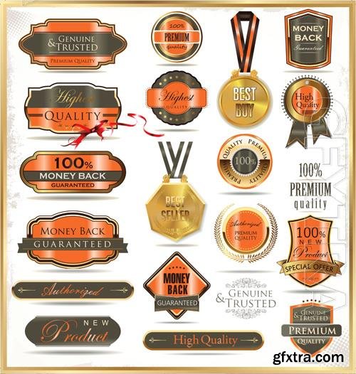 Vector luxury golden labels vol 3