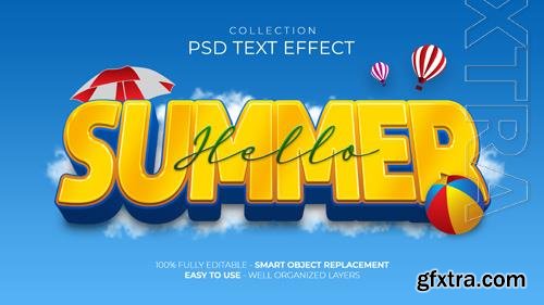 PSD hello summer custom text effect