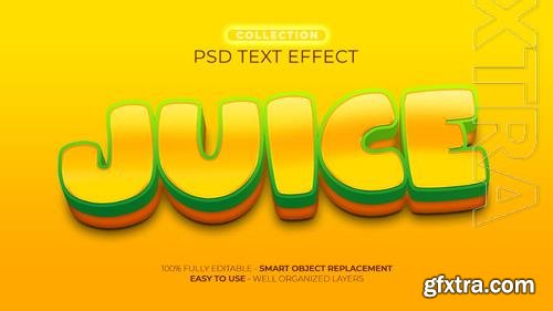 PSD juice fresh 3d custom text effect