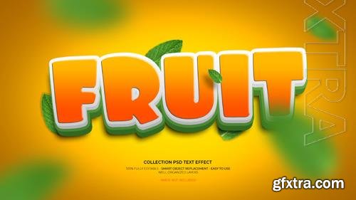 PSD fruit fresh 3d custom text effect