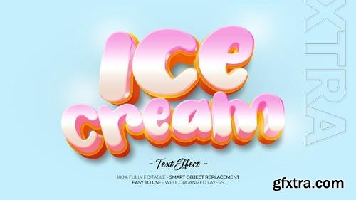 PSD ice cream 3d custom text effect