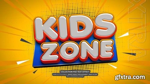 PSD kids zone 3d custom text effect