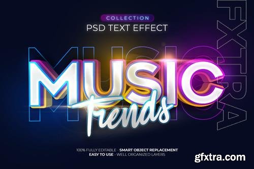 PSD music trends custom text effect