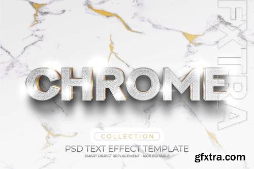 PSD chrome gold shiny text effect and mockups logo template