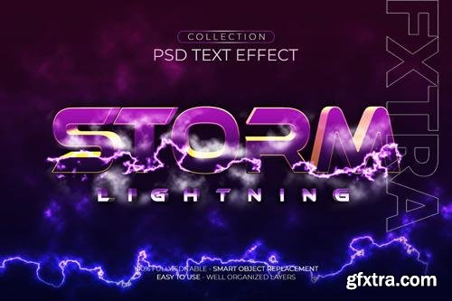 PSD storm lightning custom text effect