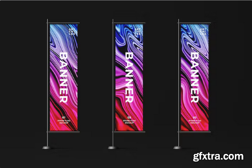 Stand Flag Banner Mockup