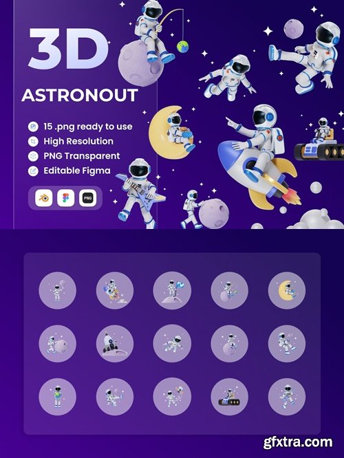 Astronout 3D Illustration 84LK89J