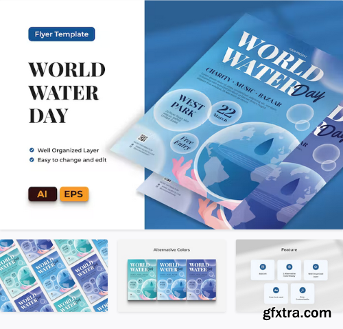 World Water Day Modern Flyer Ai & EPS Template