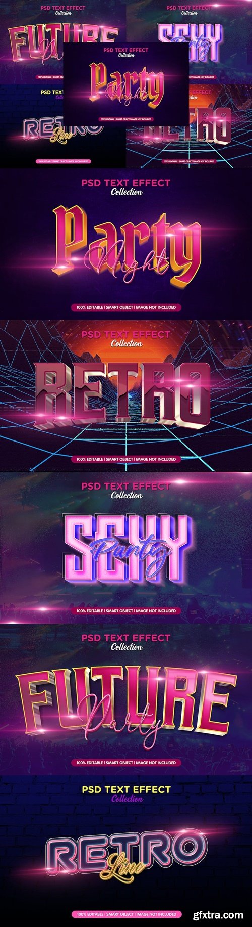 Retro Style Text Effect PSD Template Set PMKQ2YH