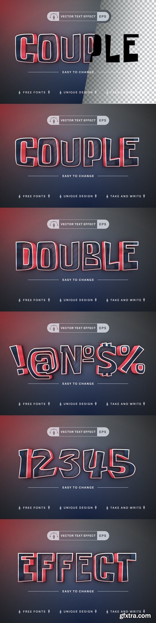 Blue Red - Editable Text Effect, Font Style AWJB8SH