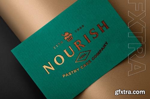 PSD gold debossed logo mockup stylish template design