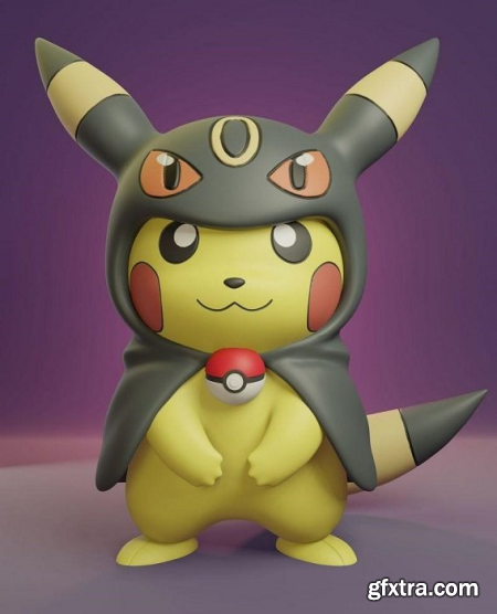 Pokemon - Pikachu Cosplay Poncho Umbreon - 3D print model