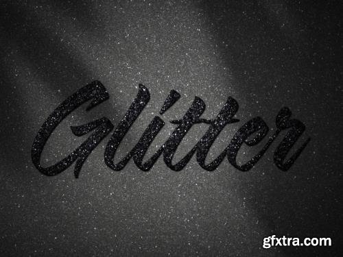 Sparkling Dark Glitter Text Effect Mockup 527431033