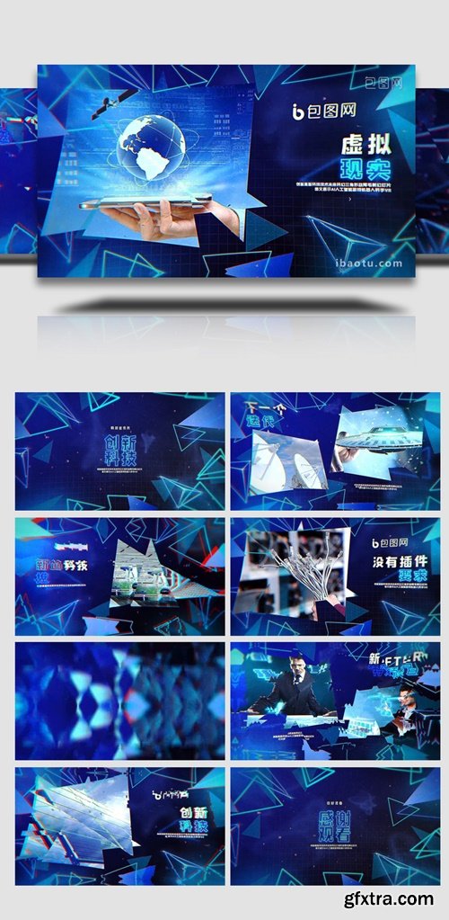 Triangle Graphics Space Innovation Technology Graphic Animation Display AE Template 6439249