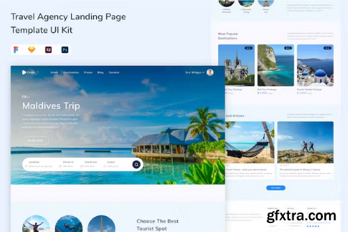 Travel Agency Landing Page Template UI Kit