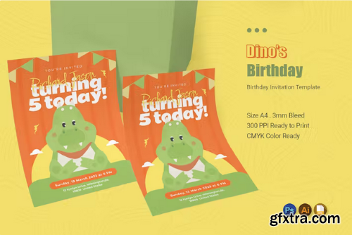 Dino\'s - Birthday Invitation