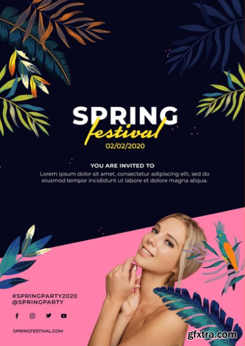 Creative spring festival flyer