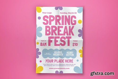 Colorful Spring Break Fest Flyer NHHKS3M