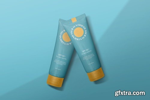 Sun Screen Cream Packaging Mockup 4L8NSC7