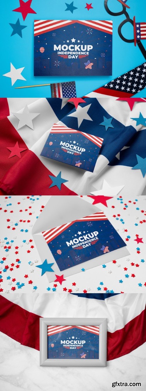 4th of july stationery mockup