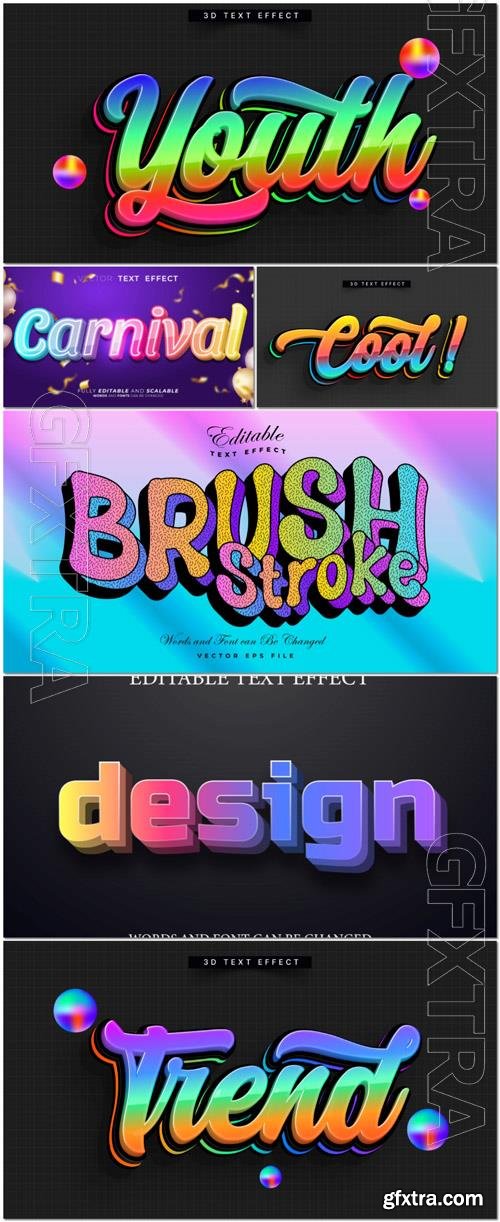 Vector 3d text editable, text effect font vol 62