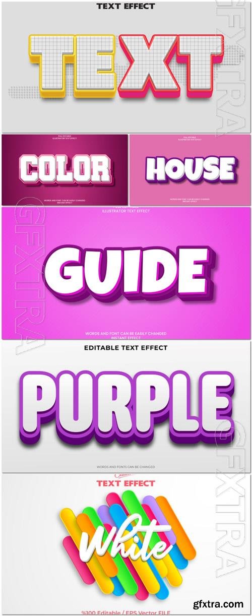 Vector 3d text editable, text effect font vol 64