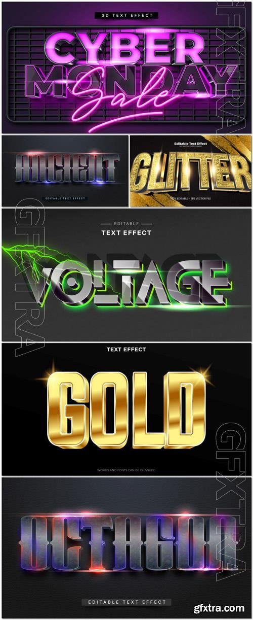 Vector 3d text editable, text effect font vol 55