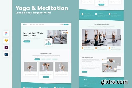 Yoga & Meditation Landing Page Template UI Kit E2DMQ9S