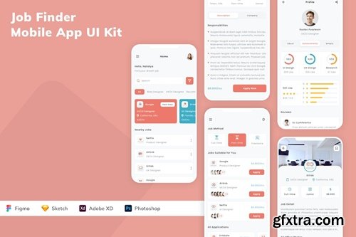 Job Finder Mobile App UI Kit PZH9DHN