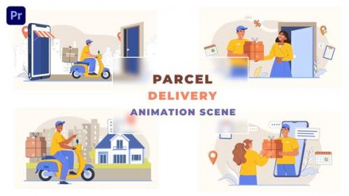 Videohive - Online Order Parcel Delivery Animated Scene - 43660464 - 43660464