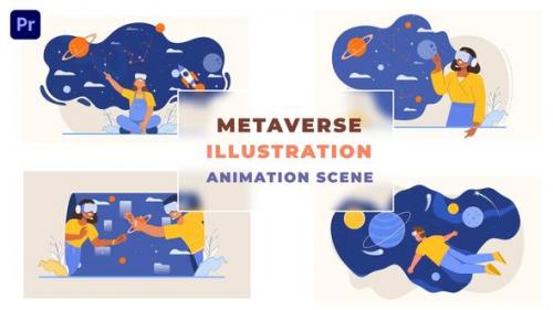 Videohive - VR Goggles Metaverse Illustration Animated Scene - 43660495 - 43660495