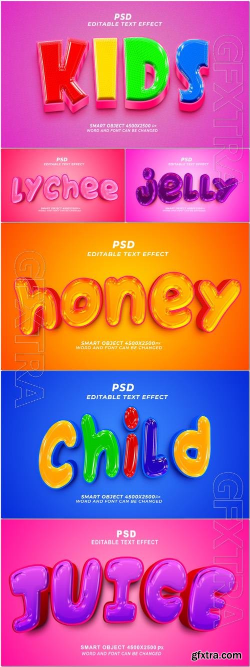 Psd style text effect editable set vol 178